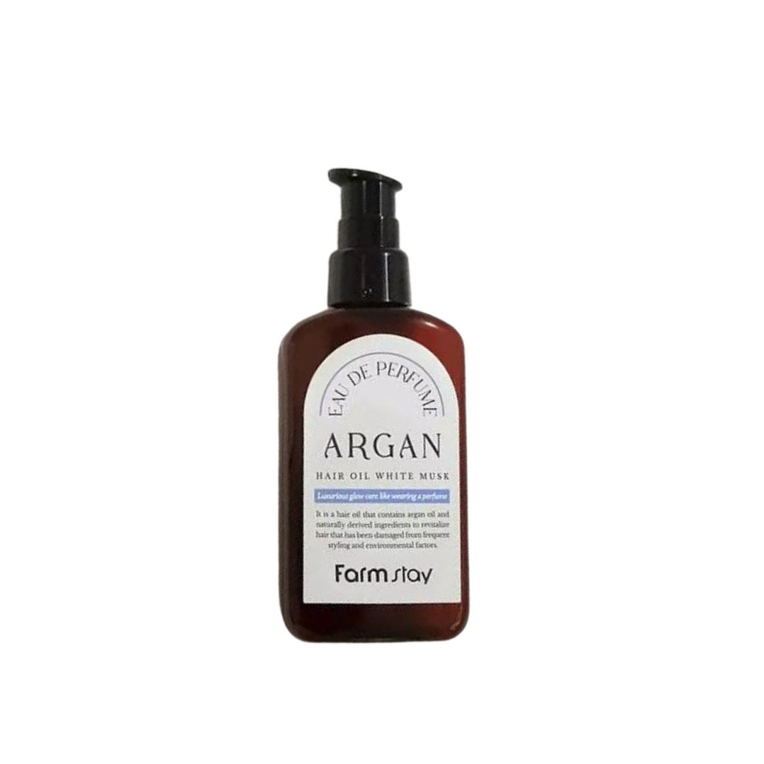 Farmstay Eau De Perfume Argan Hair Oil – White Musk (≈100ml)