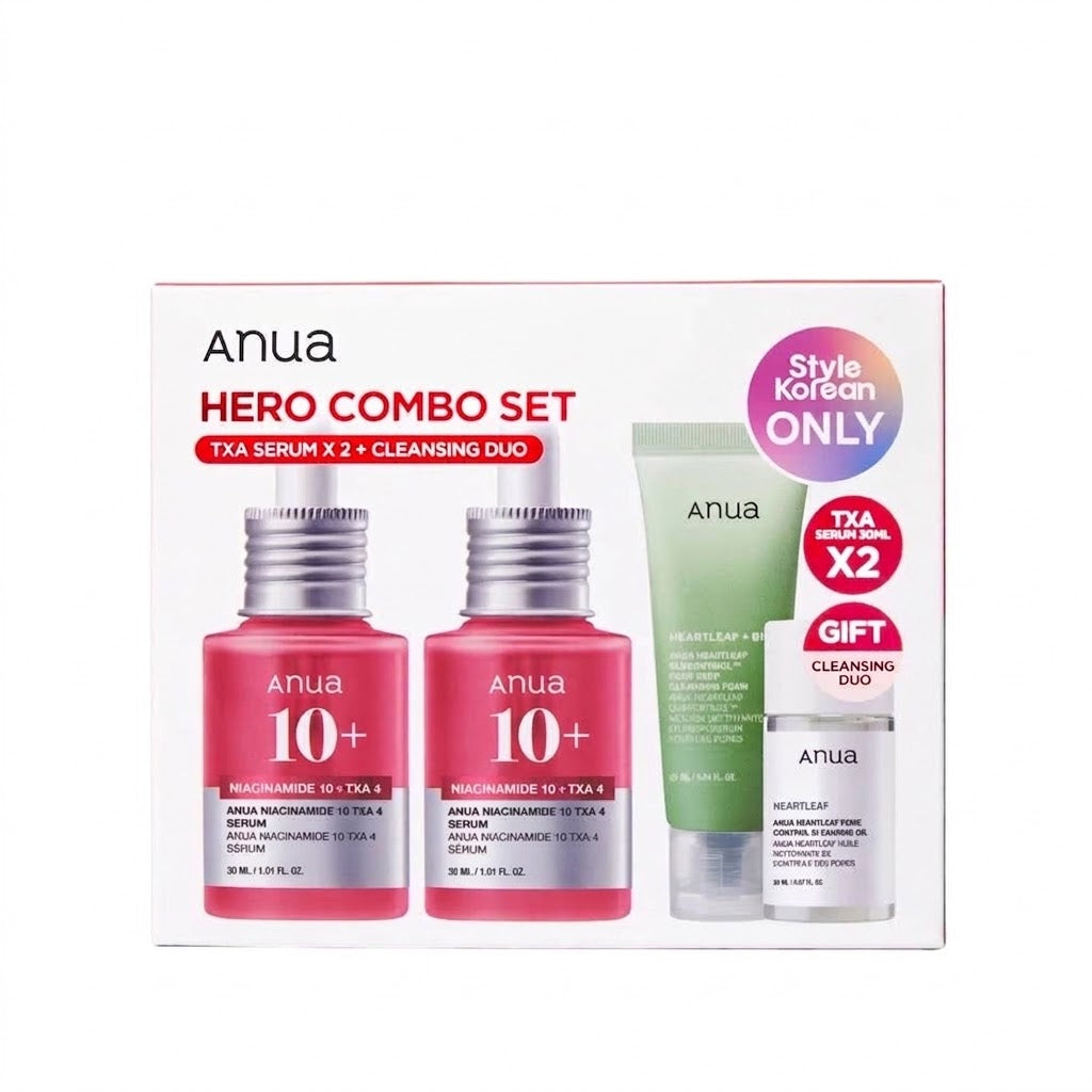 Anua Hero Combo Set - Txa Serum x 2 + Cleansing Duo
