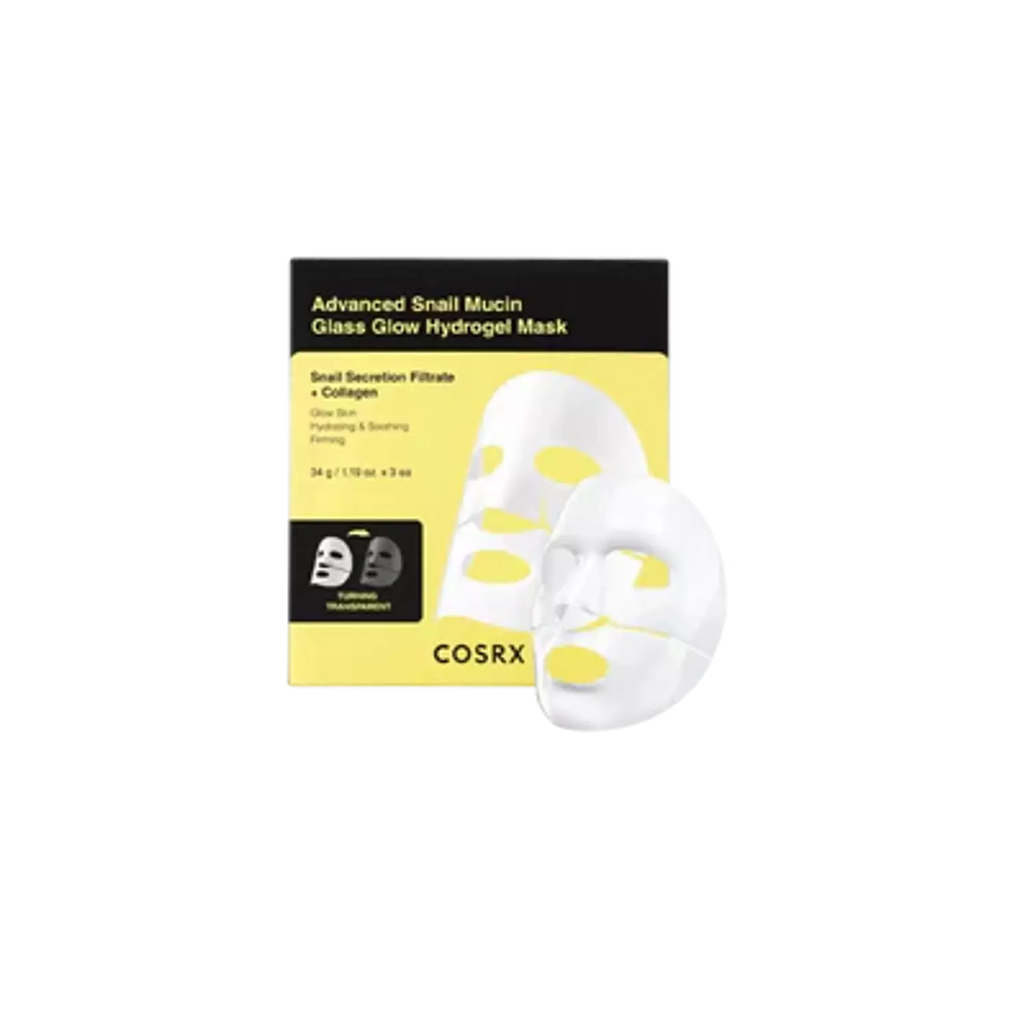 COSRX - Advanced Snail Mucin Glass Glow Hydrogel Mask - 34 g (x 3 pcs)